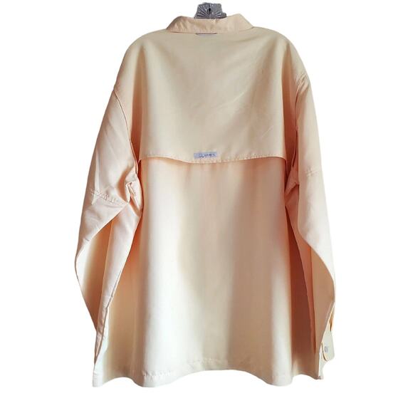 HABIT Men's 2XL Shirt UV Protection Button Up Roll Tab Long Sleeve Yellow 56" - Picture 9 of 9